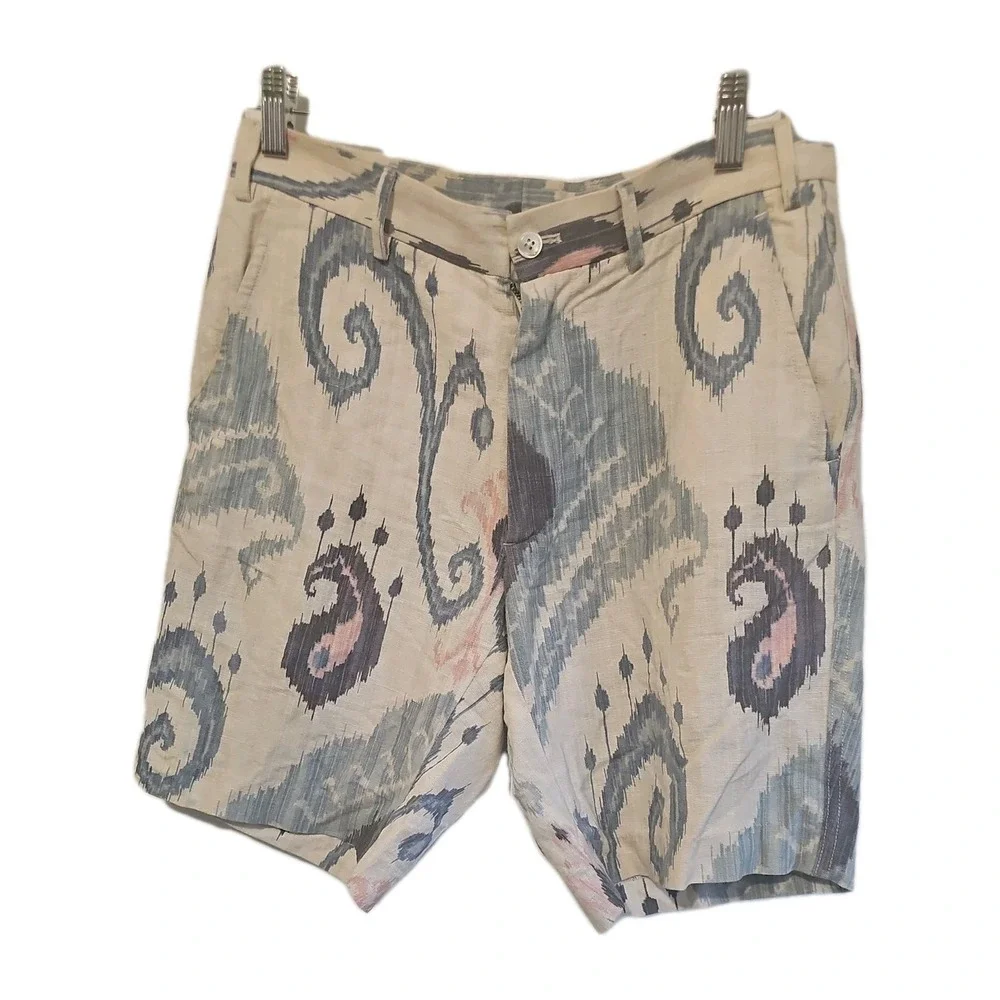 J.McLaughlin Men's Blue hues Linen Shorts Size 30